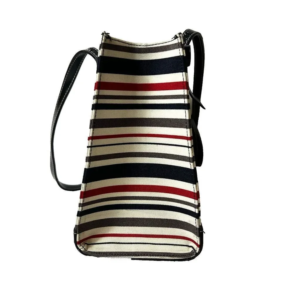 kate spade new york Womens Mini Small Purse Handbag Stripe Bow Multicolor Canvas
